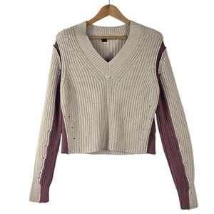 360 Sweater V neck cotton knit italian yarn Sweater